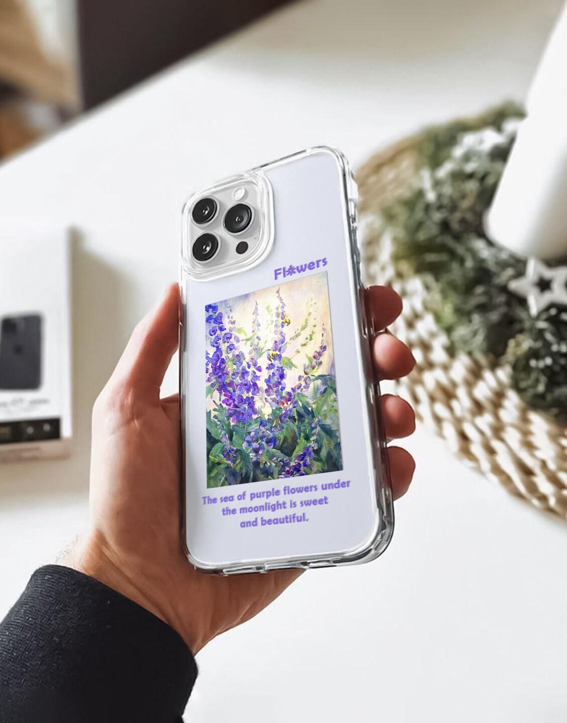 Lavender Floral iPhone Case for 14 13 12 11 Pro Max Aesthetic Violets Case iPhone 14 13 12 11 XR Case XS Max Purple Case iPhone 7 8 SE 20