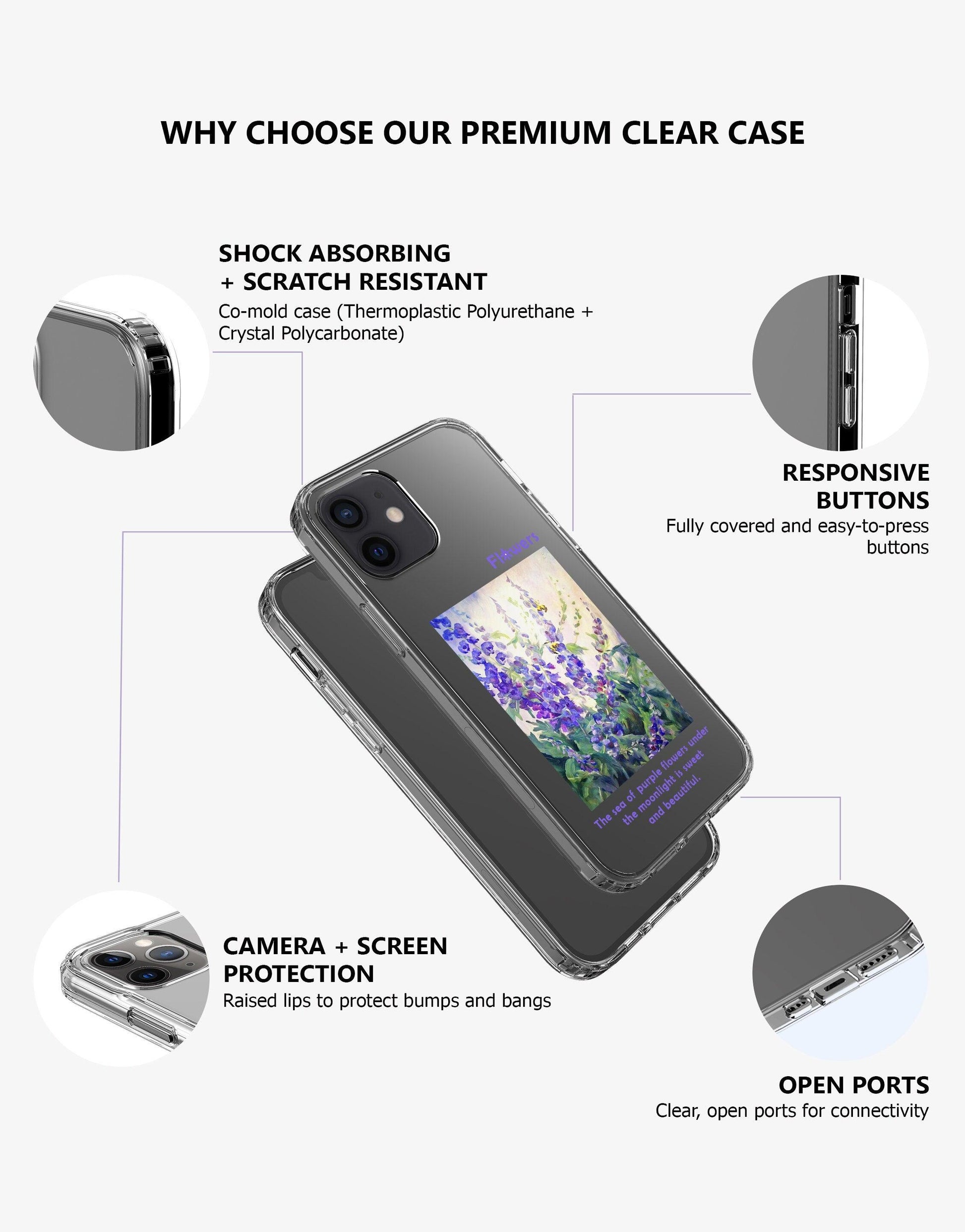 Lavender Floral iPhone Case - URBANLUSA