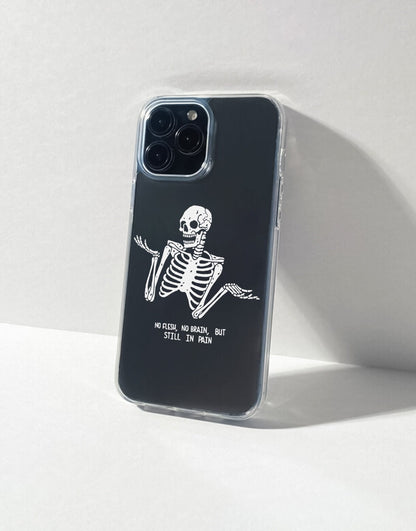 Funny Skeleton No Flesh No Brain iPhone Case - URBANLUSA