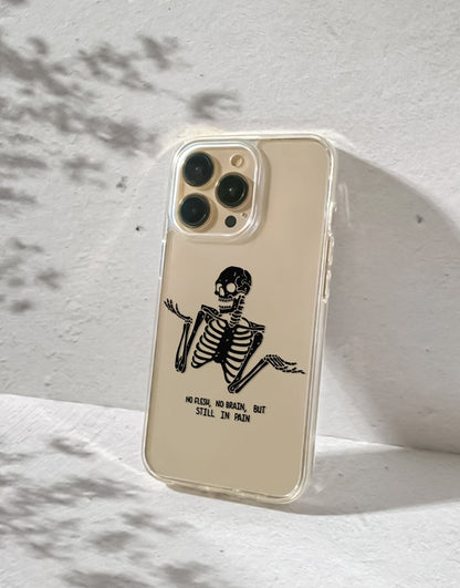 Funny Skeleton No Flesh No Brain iPhone Case - URBANLUSA