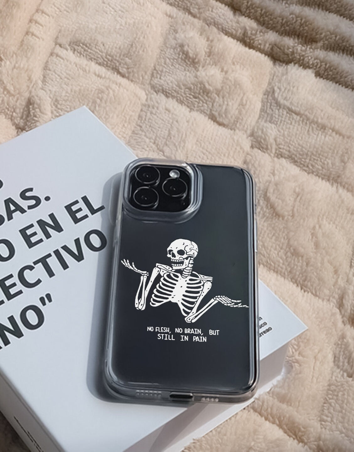 Funny Skeleton No Flesh No Brain iPhone Case - URBANLUSA