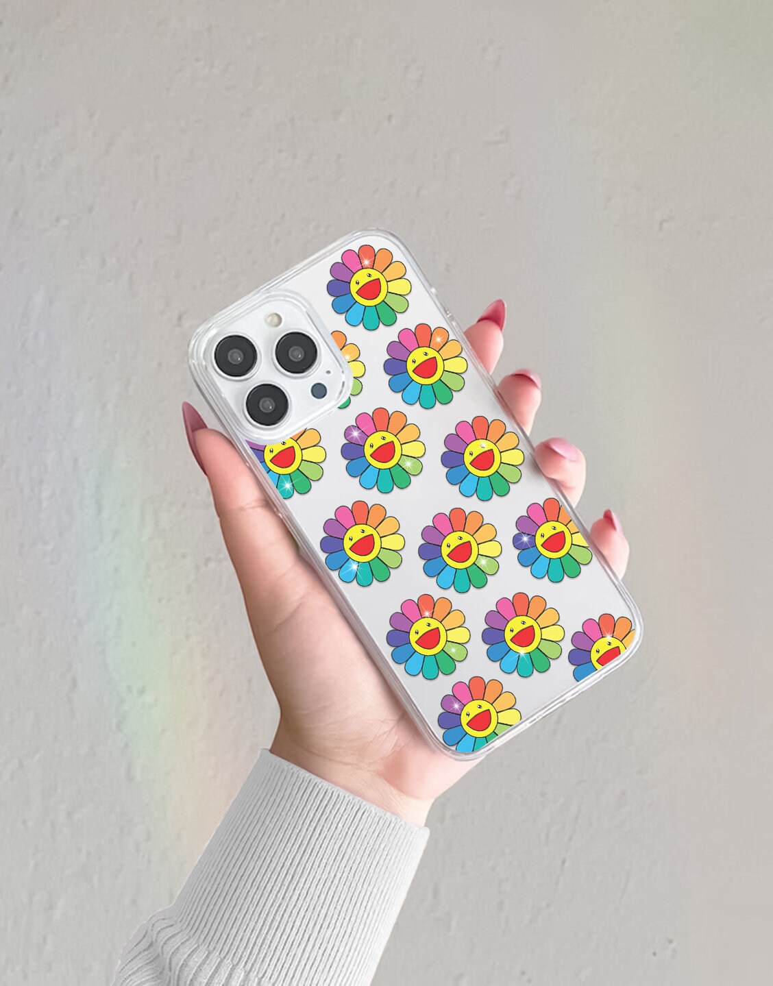 Y2K Flowers Rainbow Kidcore iPhone Case - URBANLUSA