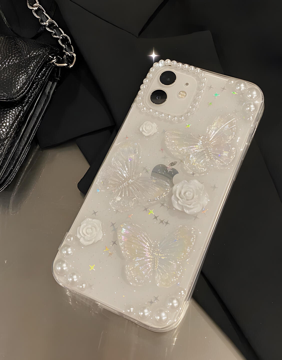 Cute Butterfly Pearl iPhone Case - URBANLUSA