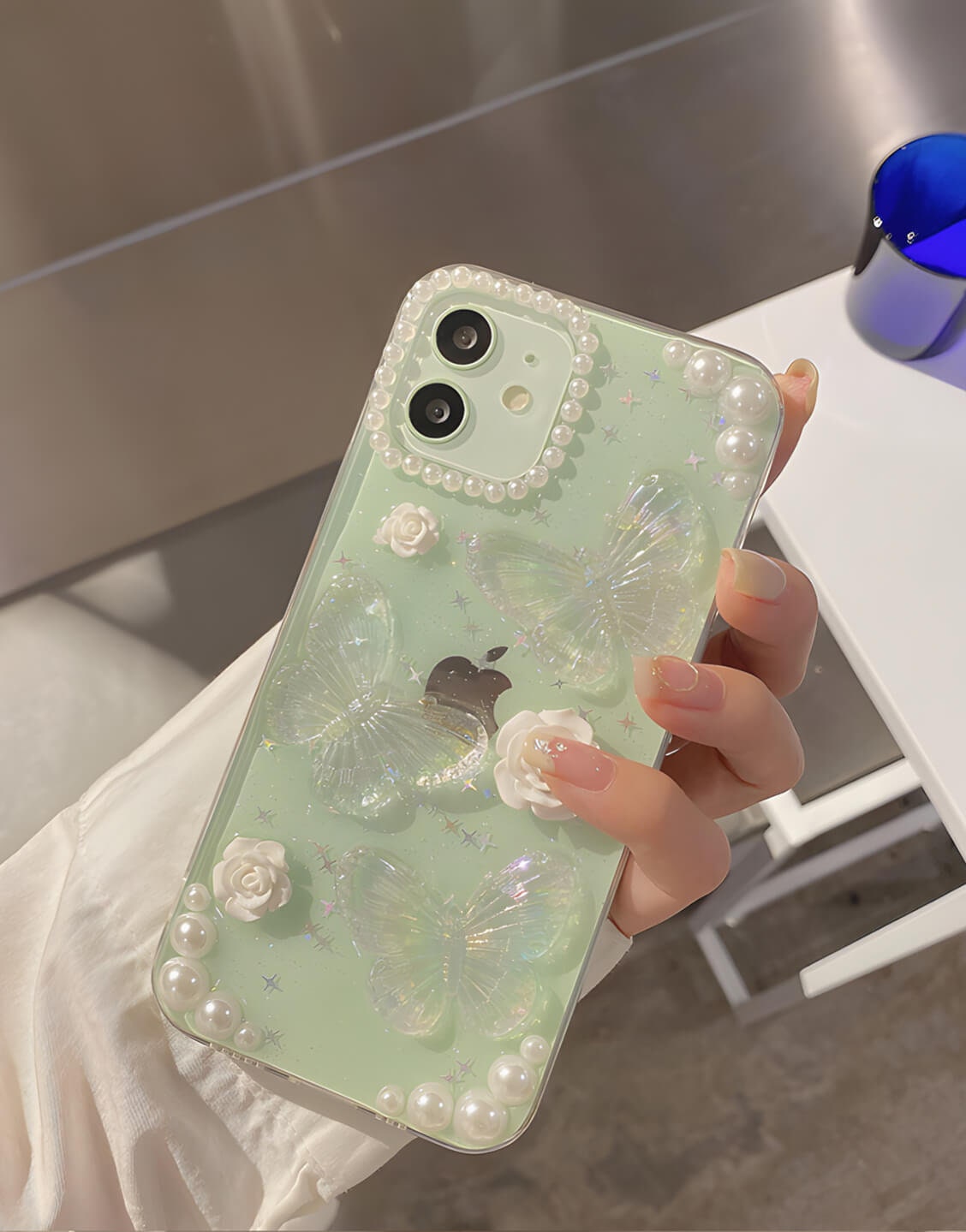 Cute Butterfly Pearl iPhone Case - URBANLUSA