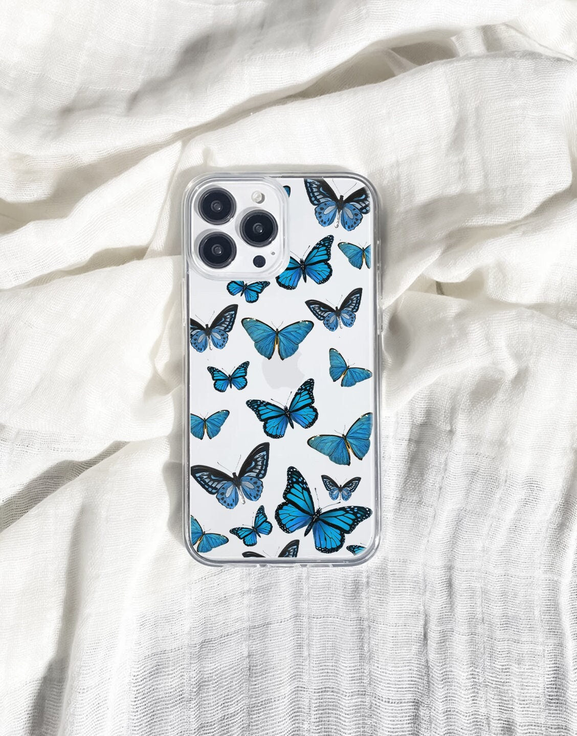 Cute Blue Butterfly Aesthetic iPhone Case - URBANLUSA