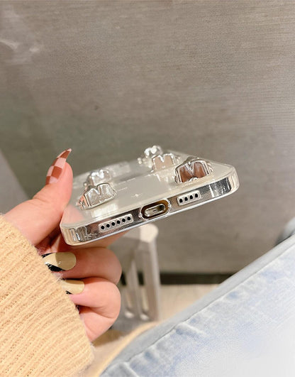 Cute 3D Bear Clear iPhone Case - URBANLUSA