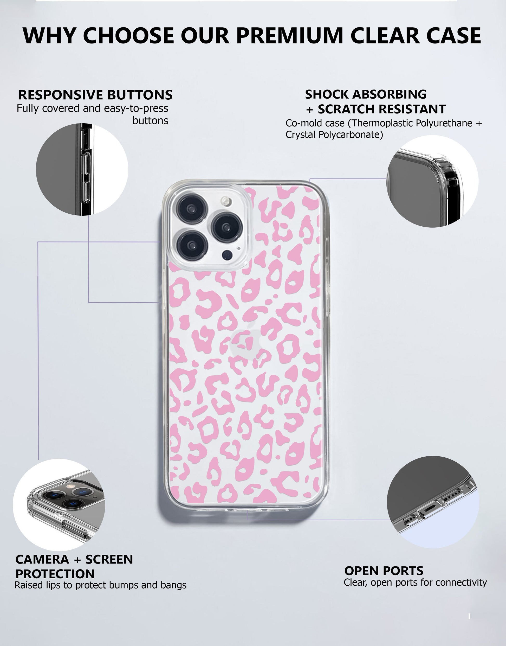 Y2K Pink Leopard Print iPhone Case - URBANLUSA