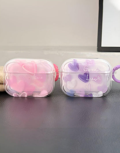 Kawaii Heart Pink Purple AirPods Case - URBANLUSA