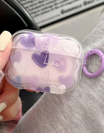 Kawaii Heart Pink Purple AirPods Case - URBANLUSA