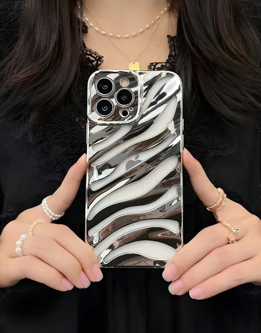 Aesthetic Grunge Striped Hollow iPhone Case - URBANLUSA