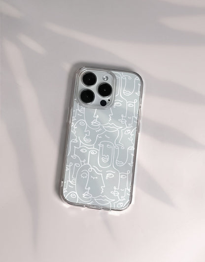 Line Art Faces Phone Case iPhone / Samsung - URBANLUSA