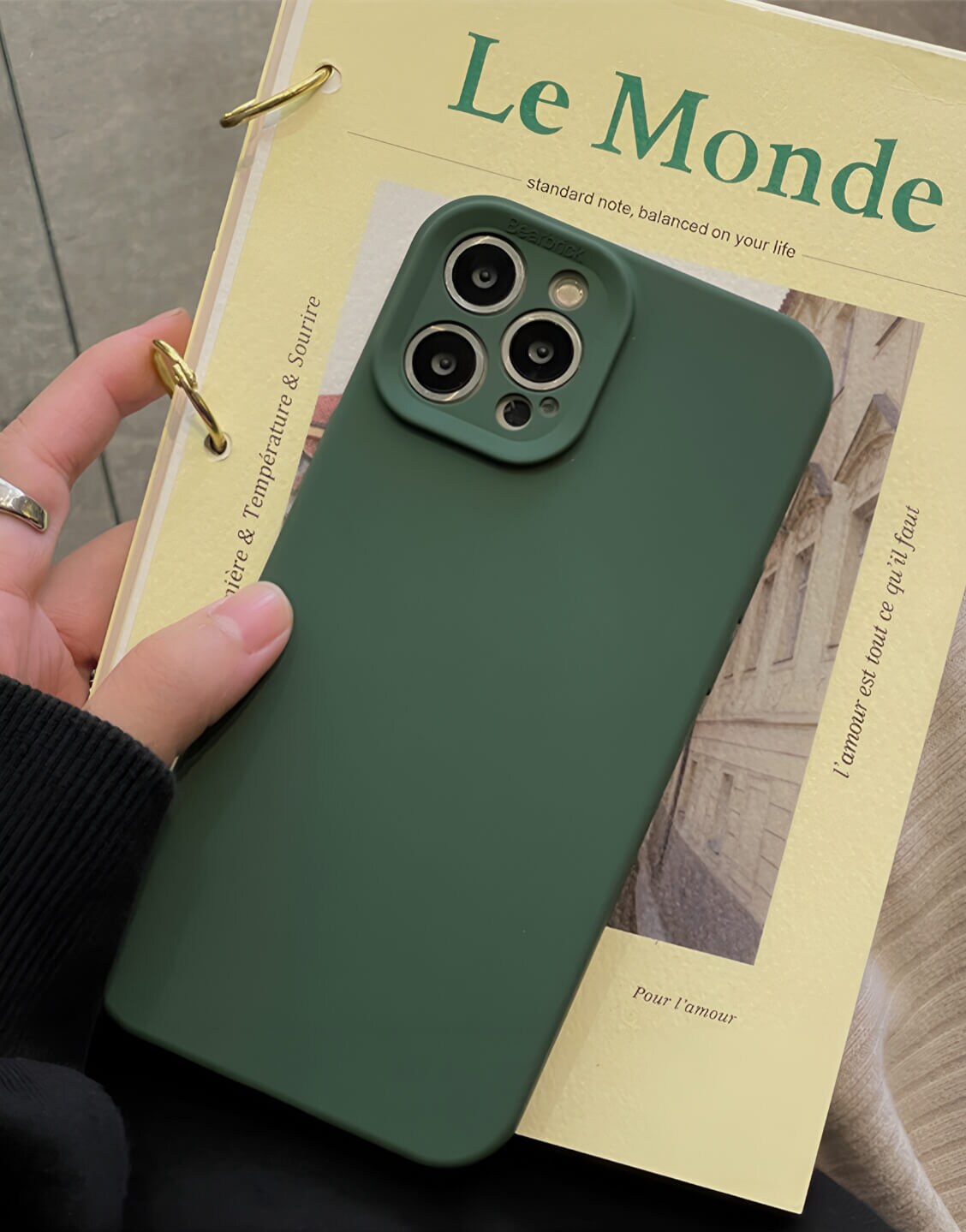 Aesthetic Minimal Dark Green iPhone Case - URBANLUSA