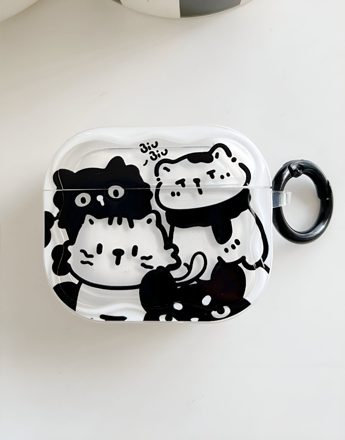 Wavy Cute Cat Lovers Airpods Case - URBANLUSA