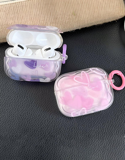 Kawaii Heart Pink Purple AirPods Case - URBANLUSA