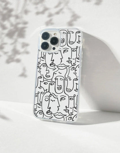 Line Art Faces Phone Case iPhone / Samsung - URBANLUSA