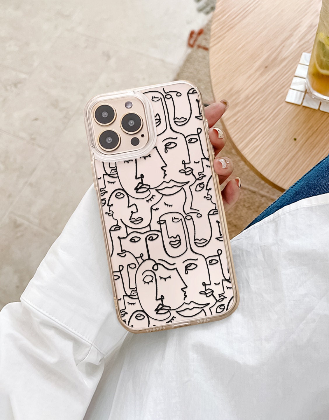 Line Art Faces Phone Case iPhone / Samsung - URBANLUSA