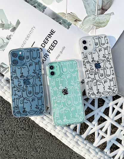 Line Art Faces Phone Case iPhone / Samsung - URBANLUSA