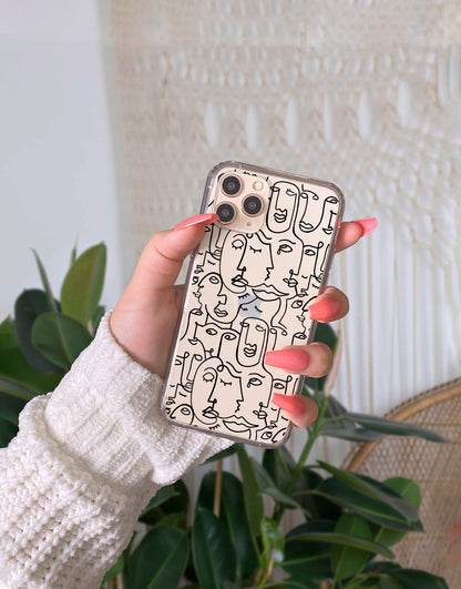 Line Art Faces Phone Case iPhone / Samsung - URBANLUSA