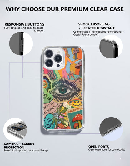 Trippy Psychedelic Collage Phone Case iPhone / Samsung - URBANLUSA