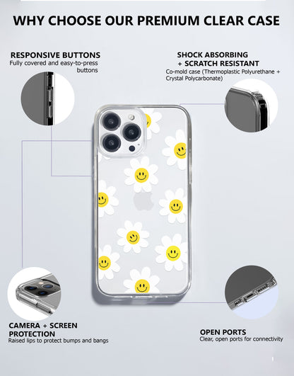 Smile Sun Flower Aesthetic Case iPhone - URBANLUSA