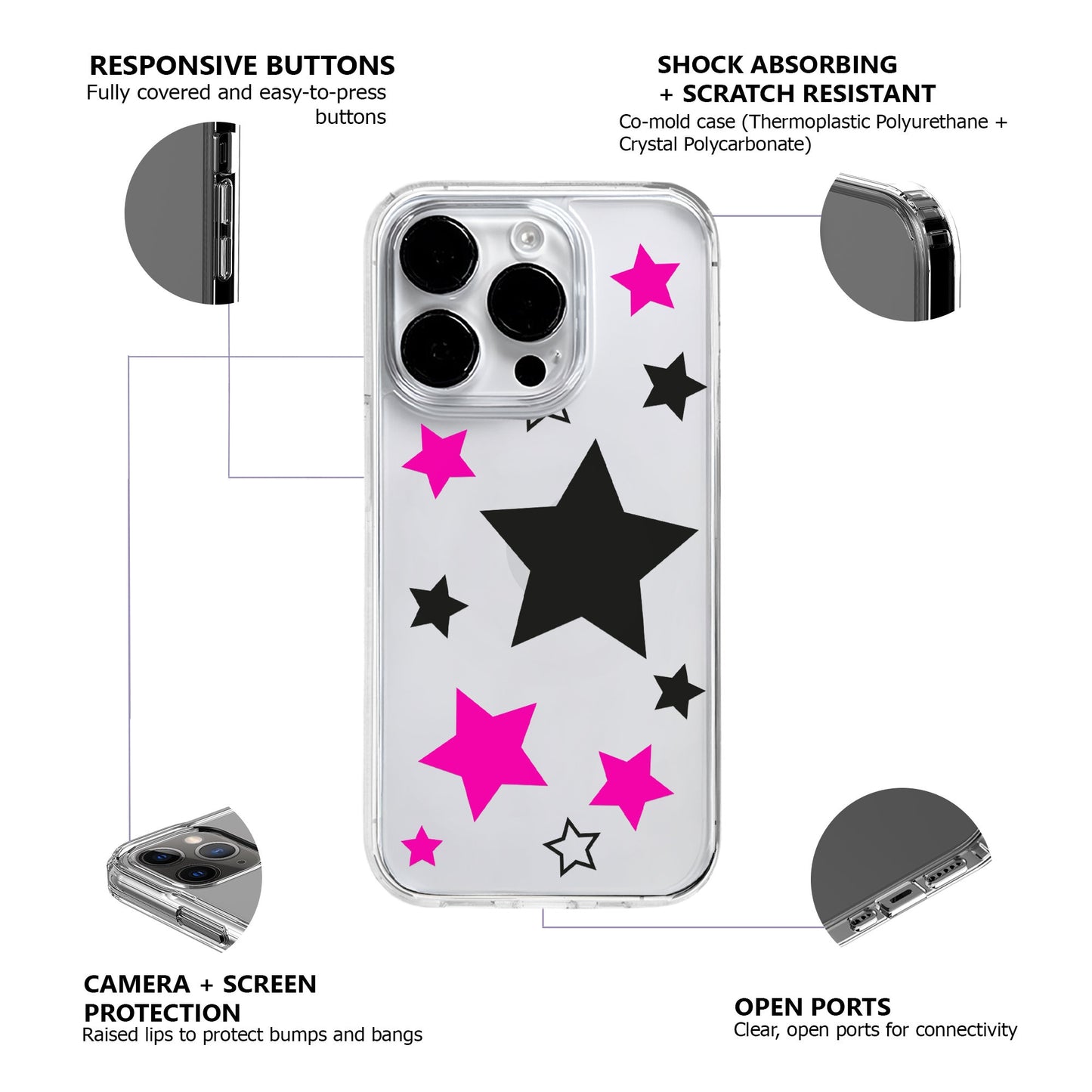 Y2K Star Aesthetic iPhone Case - URBANLUSA