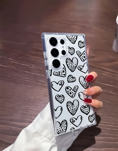 Cute Black Heart Phone Case iPhone / Samsung - URBANLUSA