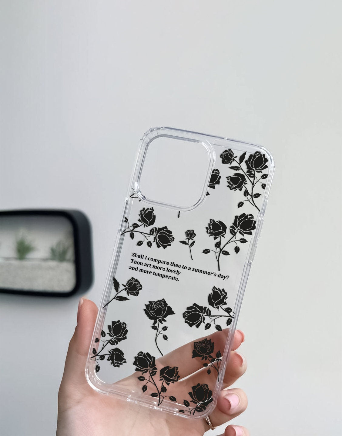 Black Grunge Rose Flower Phone Case iPhone / Samsung - URBANLUSA