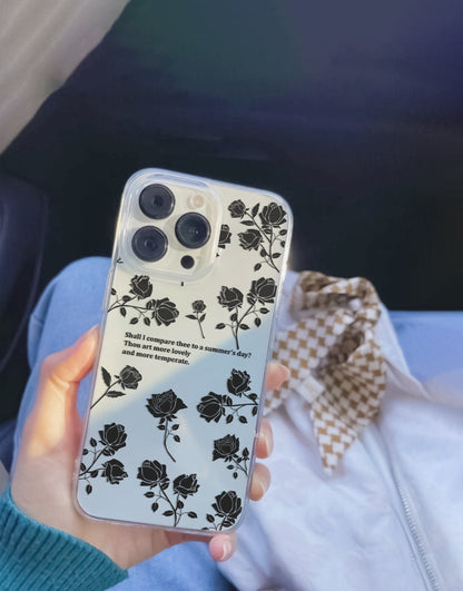 Black Grunge Rose Flower Phone Case iPhone / Samsung - URBANLUSA