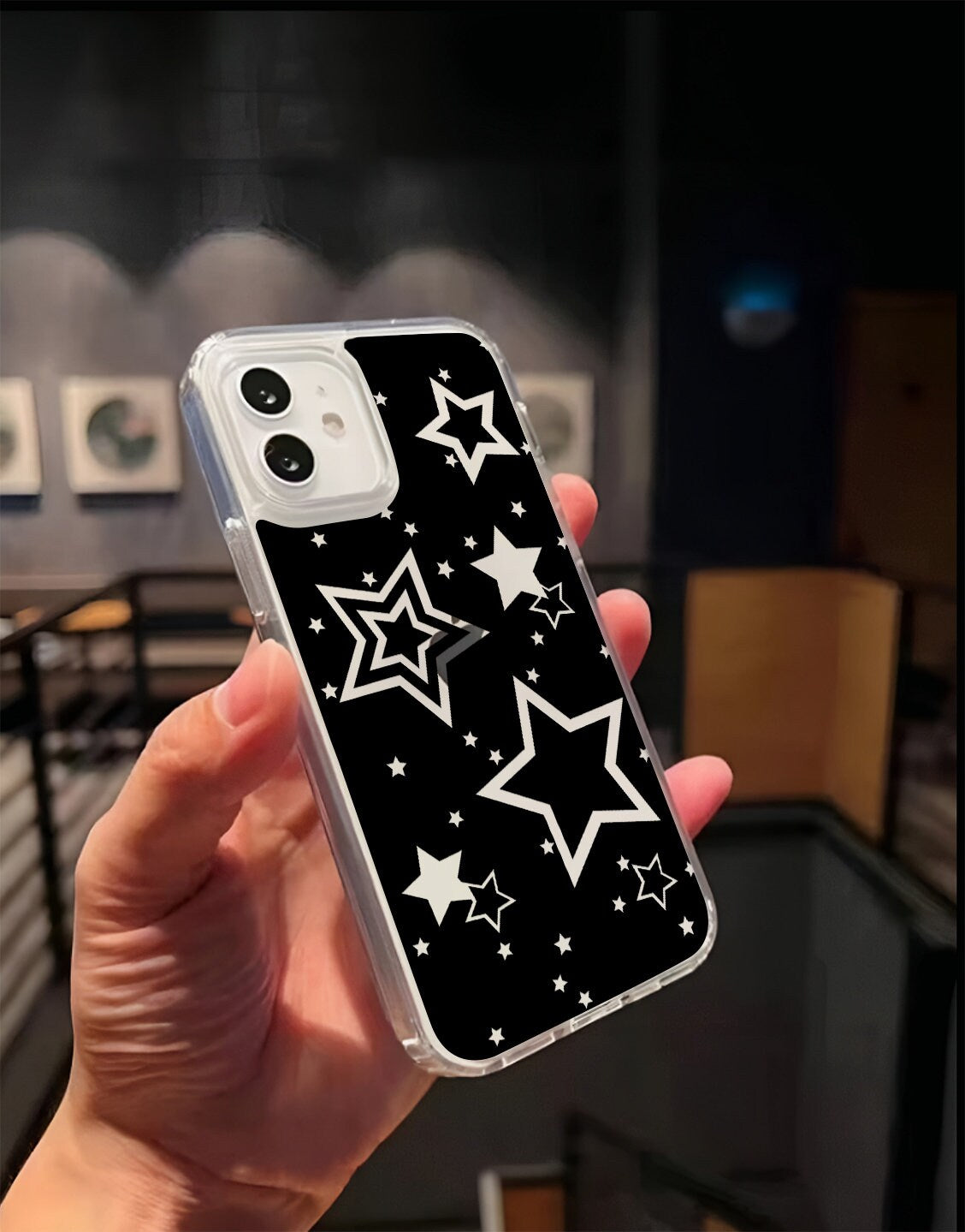 Black Y2k Stars iPhone Case - URBANLUSA