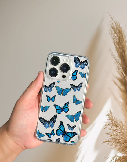 Cute Blue Butterfly Aesthetic iPhone Case - URBANLUSA