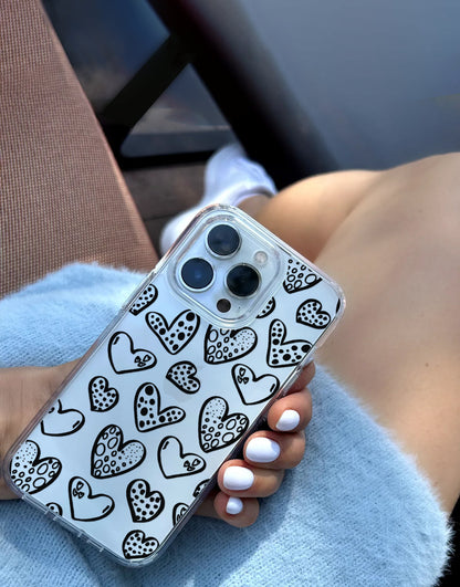 Cute Black Heart Phone Case iPhone / Samsung - URBANLUSA