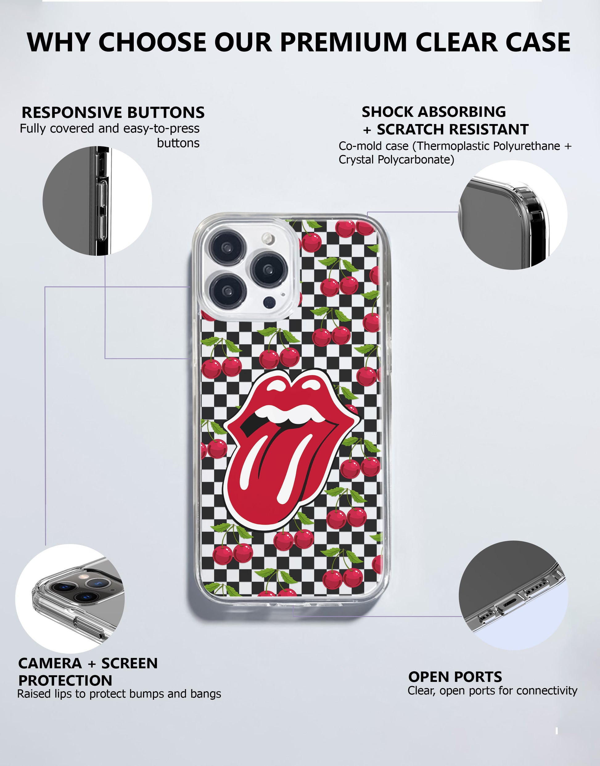 Aesthetic Cherry Love Phone Case for iPhone / Samsung - URBANLUSA