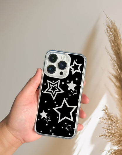 Black Y2k Stars iPhone Case - URBANLUSA