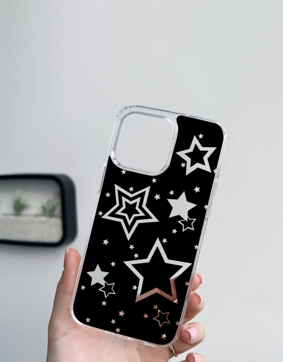 Black Y2k Stars iPhone Case - URBANLUSA