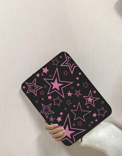 Pretty Pink Stars Laptop Sleeve - URBANLUSA