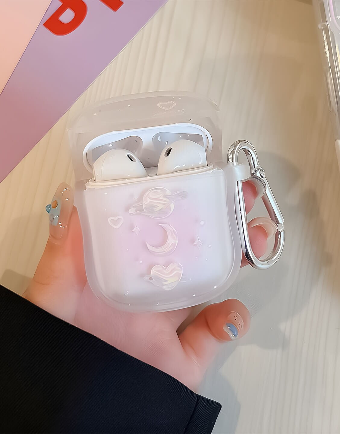 Cute Gradient Moon Star AirPods Case - URBANLUSA