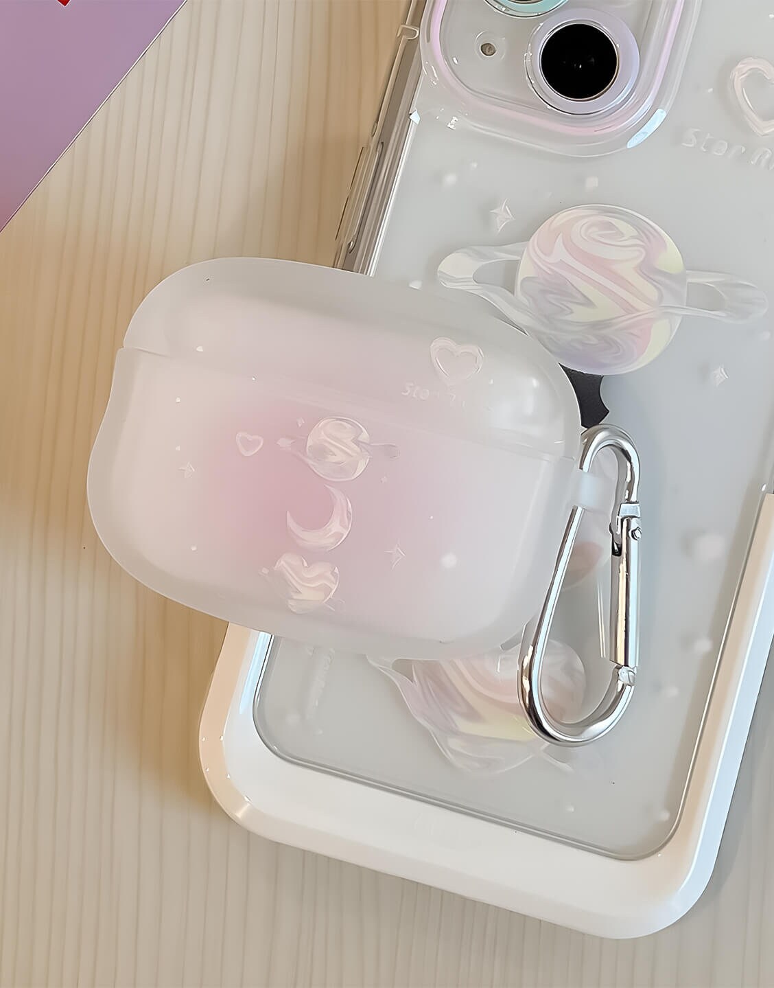 Cute Gradient Moon Star AirPods Case - URBANLUSA