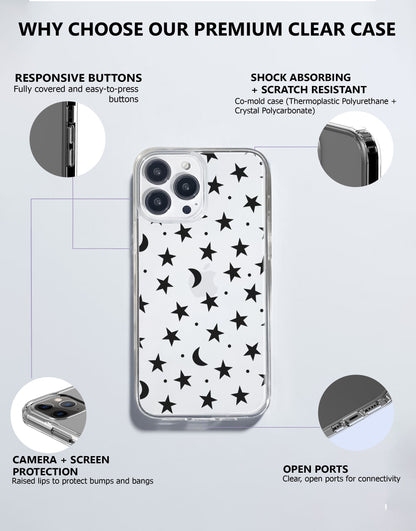 Cute Moon and Stars Phone Case iPhone / Samsung - URBANLUSA