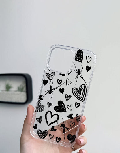 Grunge Hearts Aesthetic Phone Case iPhone / Samsung - URBANLUSA