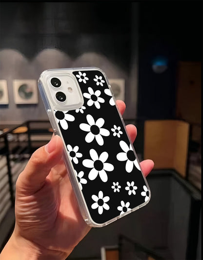 Black White Daisy Flower Phone Case iPhone / Samsung - URBANLUSA