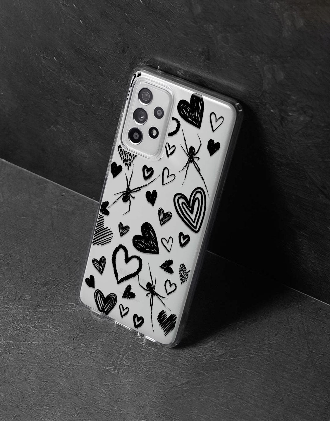 Grunge Hearts Aesthetic Phone Case iPhone / Samsung - URBANLUSA