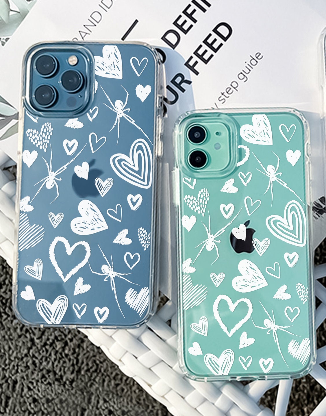 Grunge Hearts Aesthetic Phone Case iPhone / Samsung - URBANLUSA