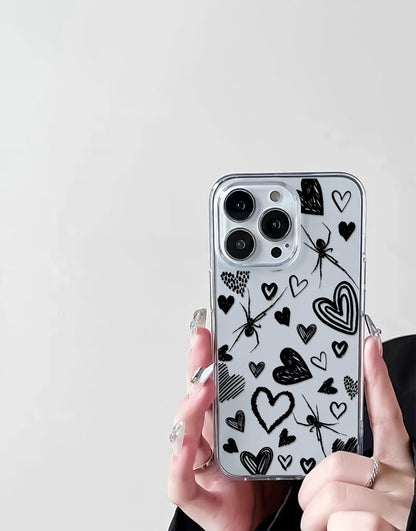 Grunge Hearts Aesthetic Phone Case iPhone / Samsung - URBANLUSA