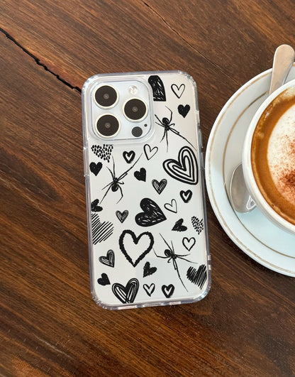 Grunge Hearts Aesthetic Phone Case iPhone / Samsung - URBANLUSA