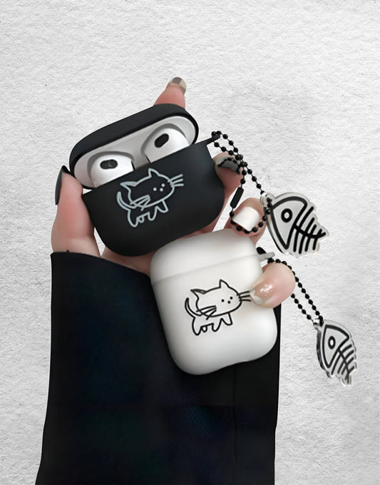 Cute Grunge Aesthetic Cat AirPods Case - URBANLUSA