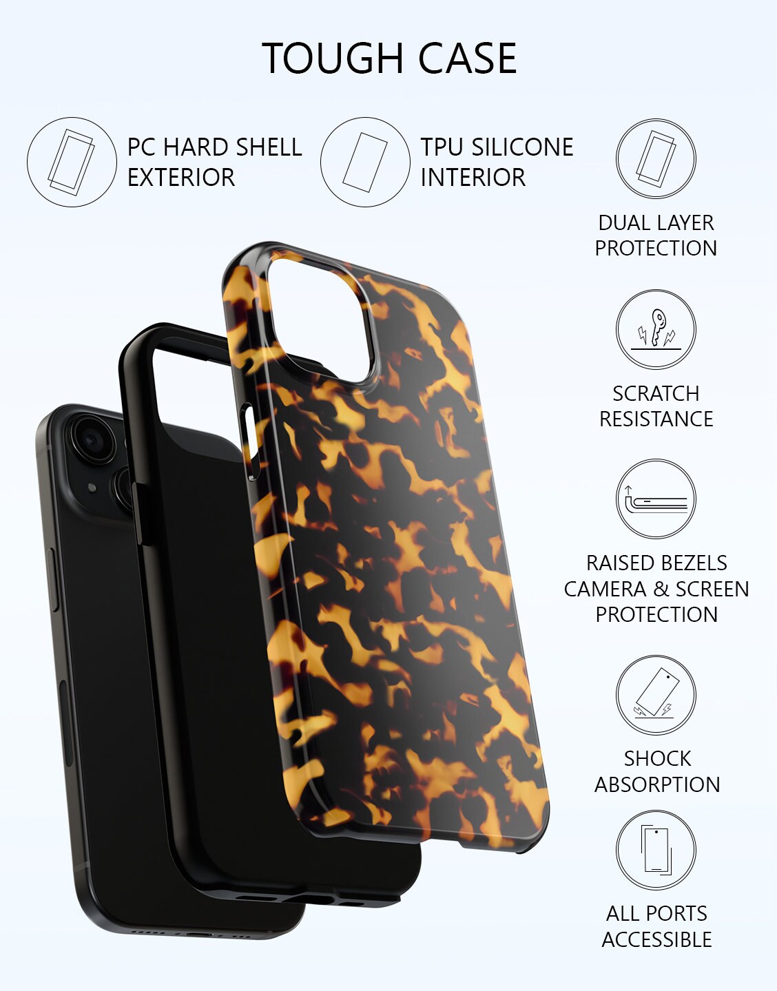 Chic Tortoiseshell iPhone Case - URBANLUSA