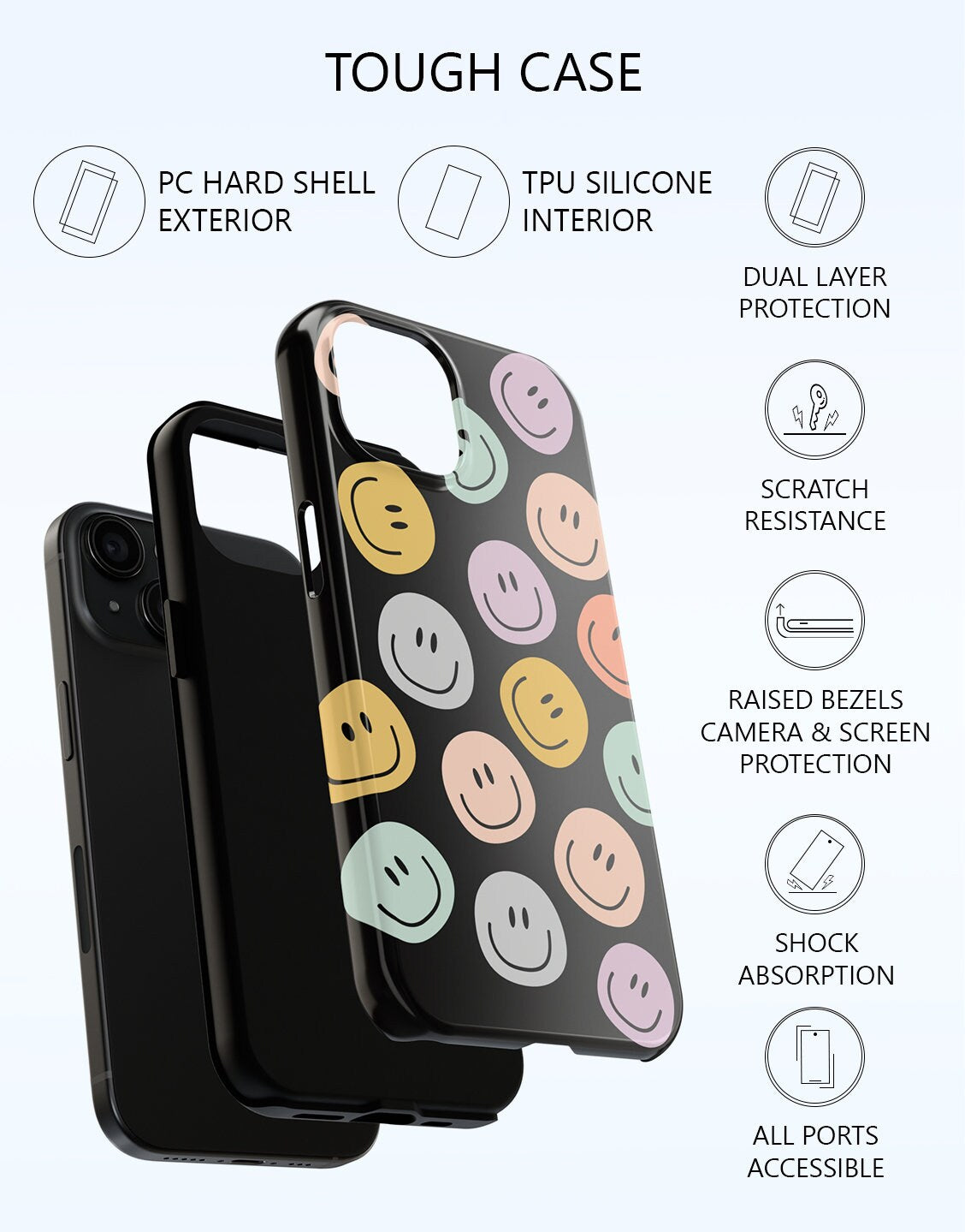 Aesthetic Smile iPhone Case - URBANLUSA