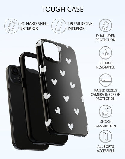 Aesthetic Grunge Hearts iPhone Case - URBANLUSA