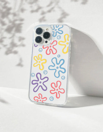 Aesthetic Flowers Bubbles iPhone Case - URBANLUSA