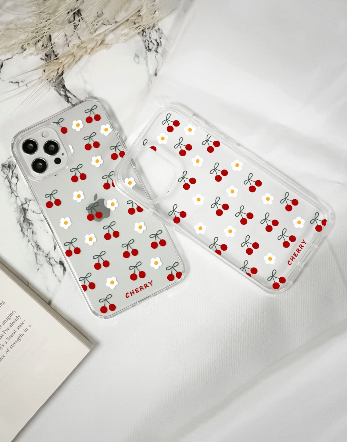 Kawaii Cherry Daisy Print Phone Case iPhone / Samsung - URBANLUSA